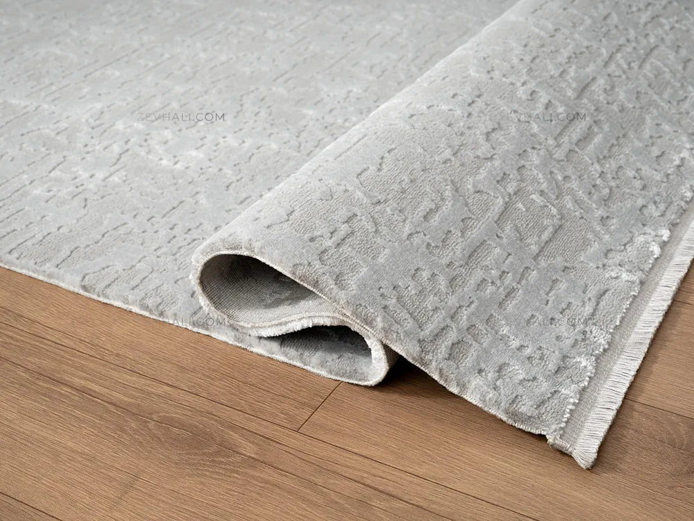 ZEV HALI NATURAL NT11 Beige Flecked Textured 400 cm Cut Acrylic Thick Rug