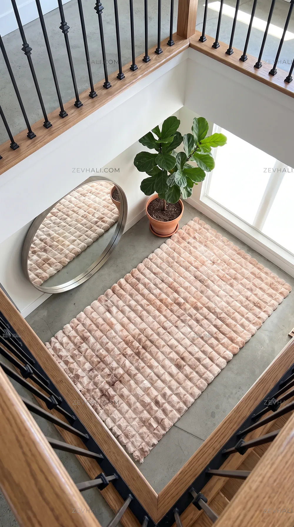 Zev Halı Nerm Batik Vizon Kaymaz Keten Taban Yıkanabilir Tüy Dökmeyen Peluş Halı NR08