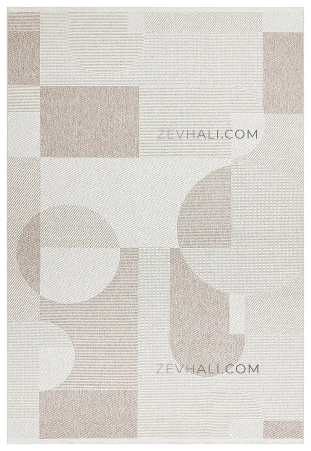 Zev Halı Sisal Modern Geometrik Krem Vizon Sisal Makinede Yıkanabilir Salon Mutfak Halısı ZS02 | Sisal Halı | Zev Halı