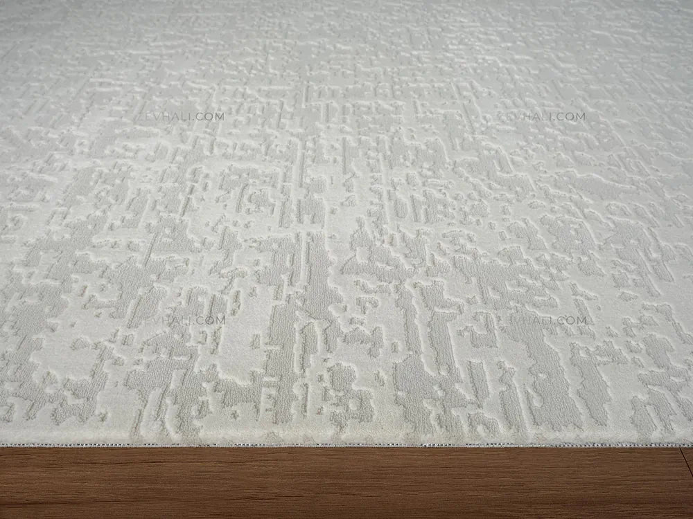 ZEV HALI NATURAL NT11 Beige Flecked Textured 400 cm Cut Acrylic Thick Rug