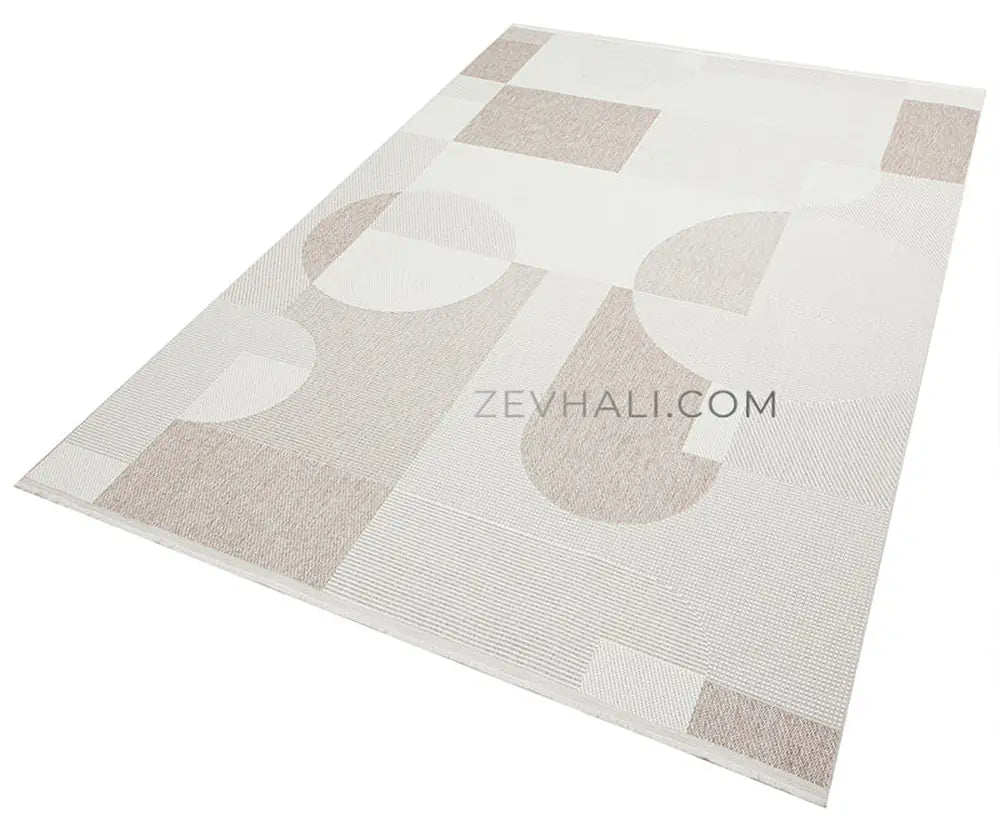 Zev Halı Sisal Modern Geometrik Krem Vizon Sisal Makinede Yıkanabilir Salon Mutfak Halısı ZS02 | Sisal Halı | Zev Halı
