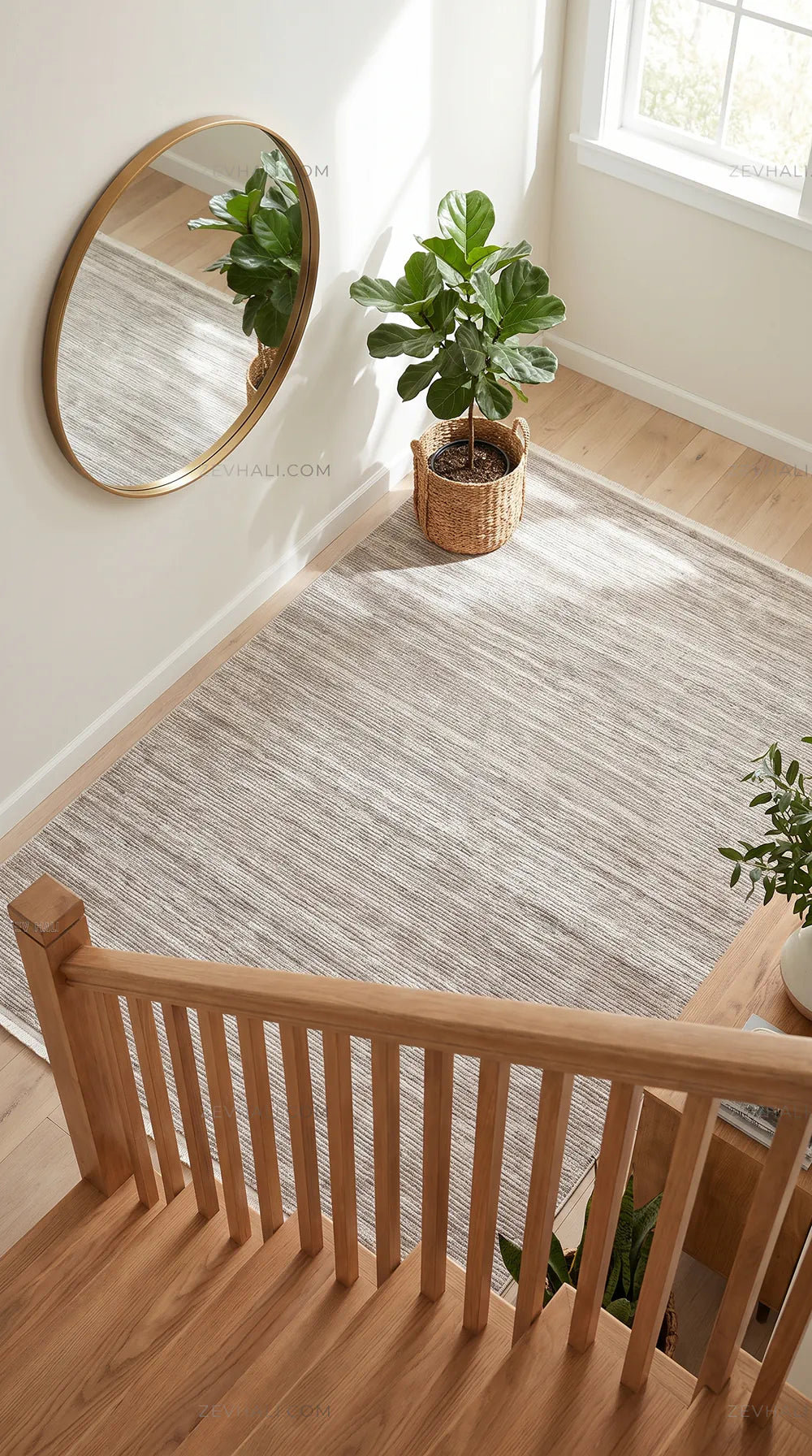 ZEV HALI NATURAL NT11 Beige Flecked Textured 400 cm Cut Acrylic Thick Rug