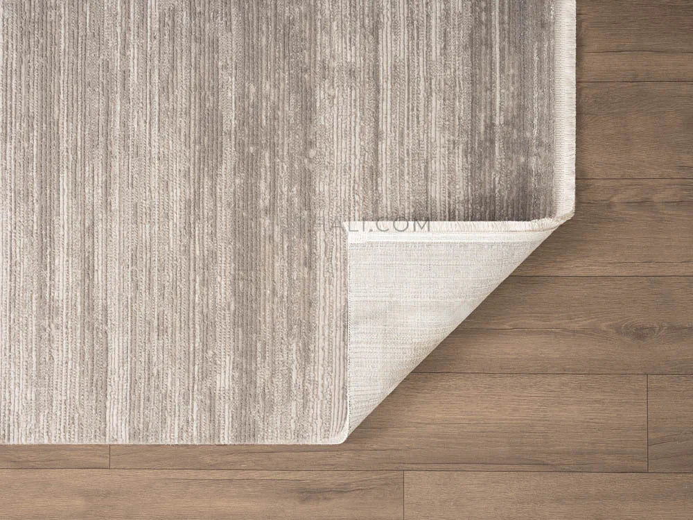 ZEV HALI NATURAL NT11 Beige Flecked Textured 400 cm Cut Acrylic Thick Rug