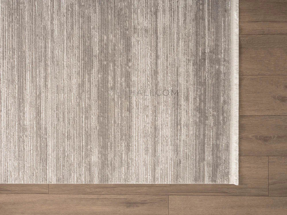ZEV HALI NATURAL NT11 Beige Flecked Textured 400 cm Cut Acrylic Thick Rug