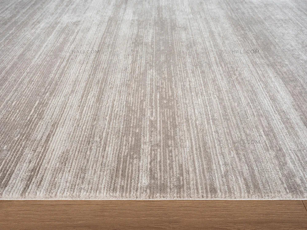ZEV HALI NATURAL NT11 Beige Flecked Textured 400 cm Cut Acrylic Thick Rug