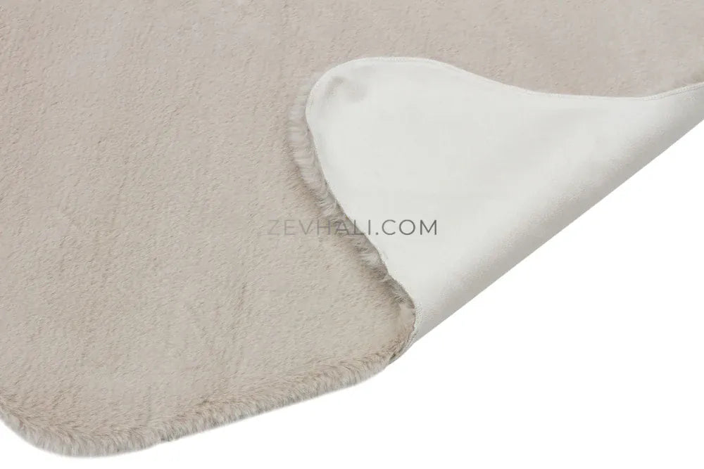 Zev Halı Alade Vizon Suni Tavşan Tüyü Kaymaz Taban Yıkanabilir Peluş Oval Halı AL18