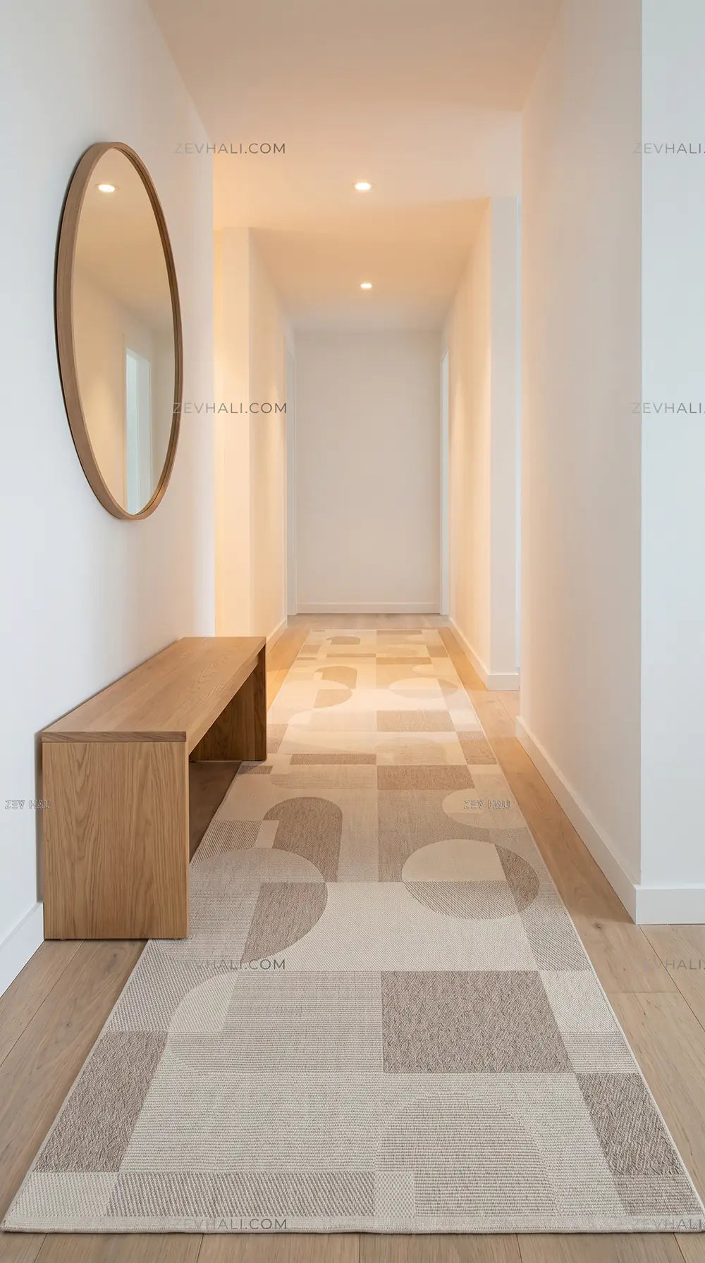 Zev Halı Sisal Modern Geometrik Krem Vizon Sisal Makinede Yıkanabilir Salon Mutfak Halısı ZS02 | Sisal Halı | Zev Halı