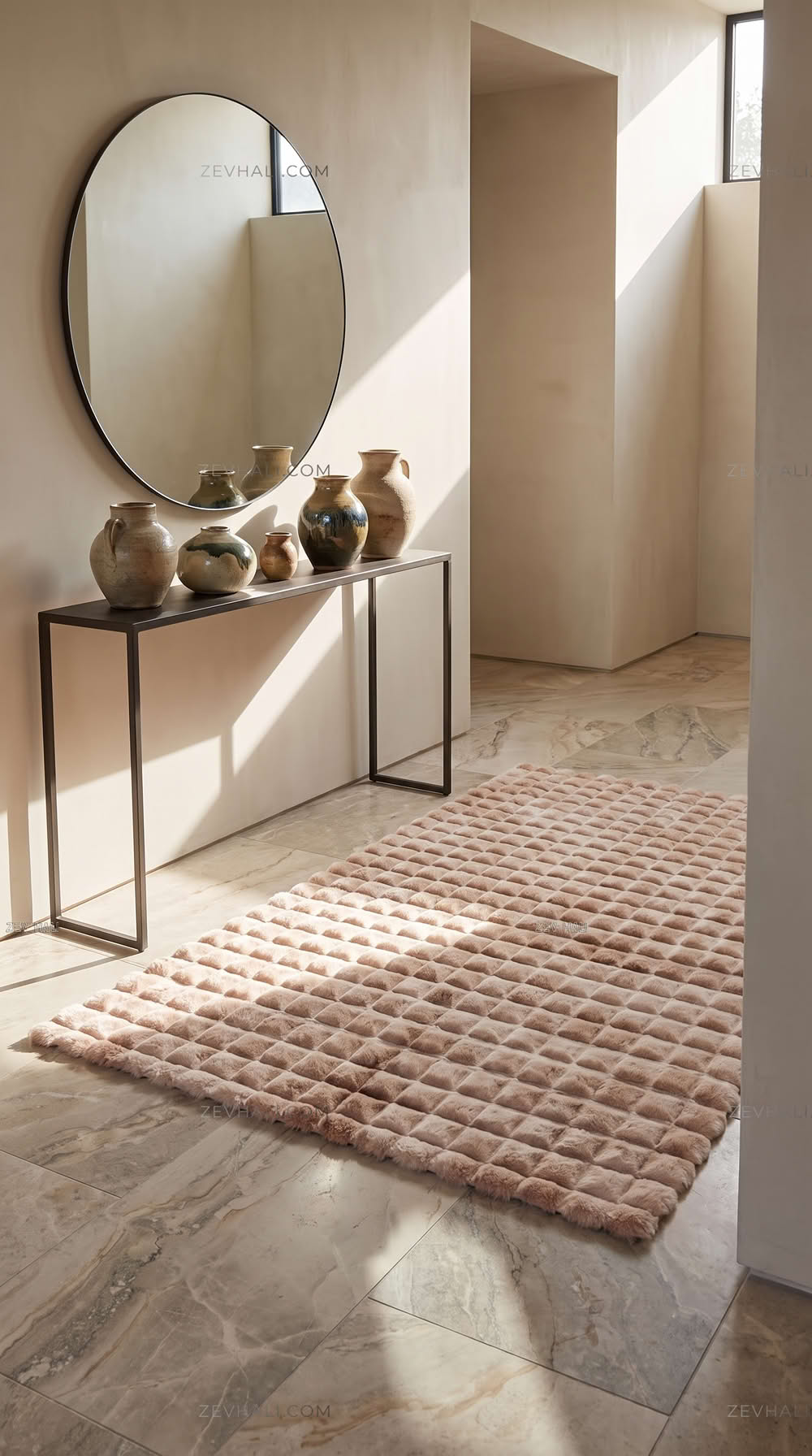 Zev Halı Nerm Batik Vizon Kaymaz Keten Taban Yıkanabilir Tüy Dökmeyen Peluş Halı NR08