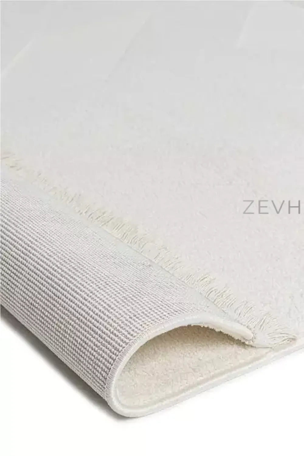 Zev Halı Beyaz Çizgili Modern Microfiber Halı | Yumuşak & Kaymaz Özel Ölçü Ba01 | Microfiber Halı | Zev Halı