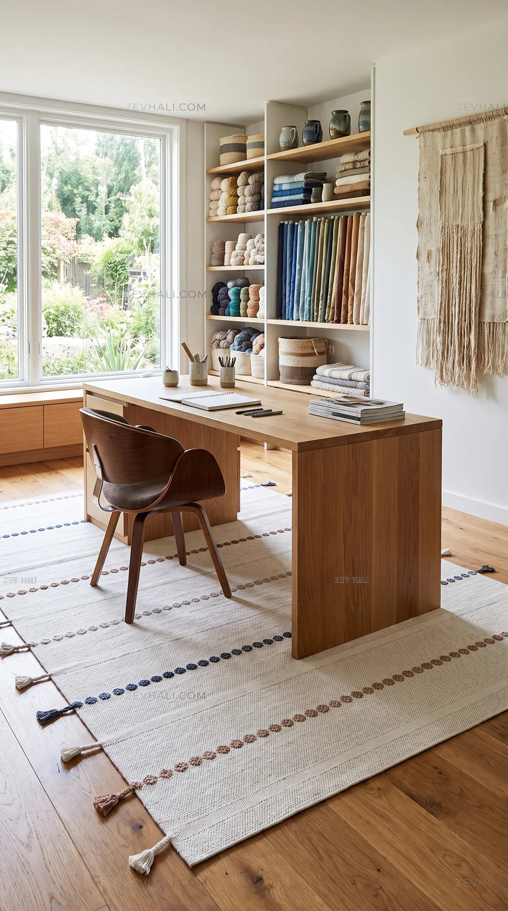 Zev Halı Vincents Colors Beyaz Renkli Noktalı Çizgili Püsküllü İnce Dokuma Kilim VC01 160x200