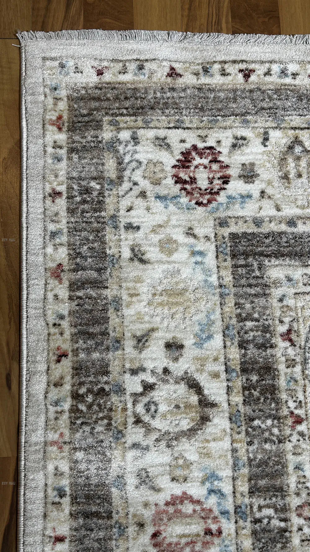 Zev Halı Nostalji Bej Çerçevelii Vintage Etnik Salon Halısı No:7 | Vintage Halılar | Zev Halı