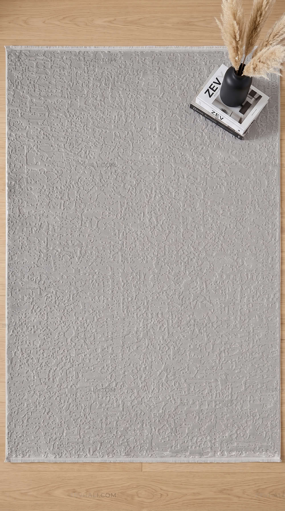 ZEV HALI NATURAL NT11 Beige Flecked Textured 400 cm Cut Acrylic Thick Rug
