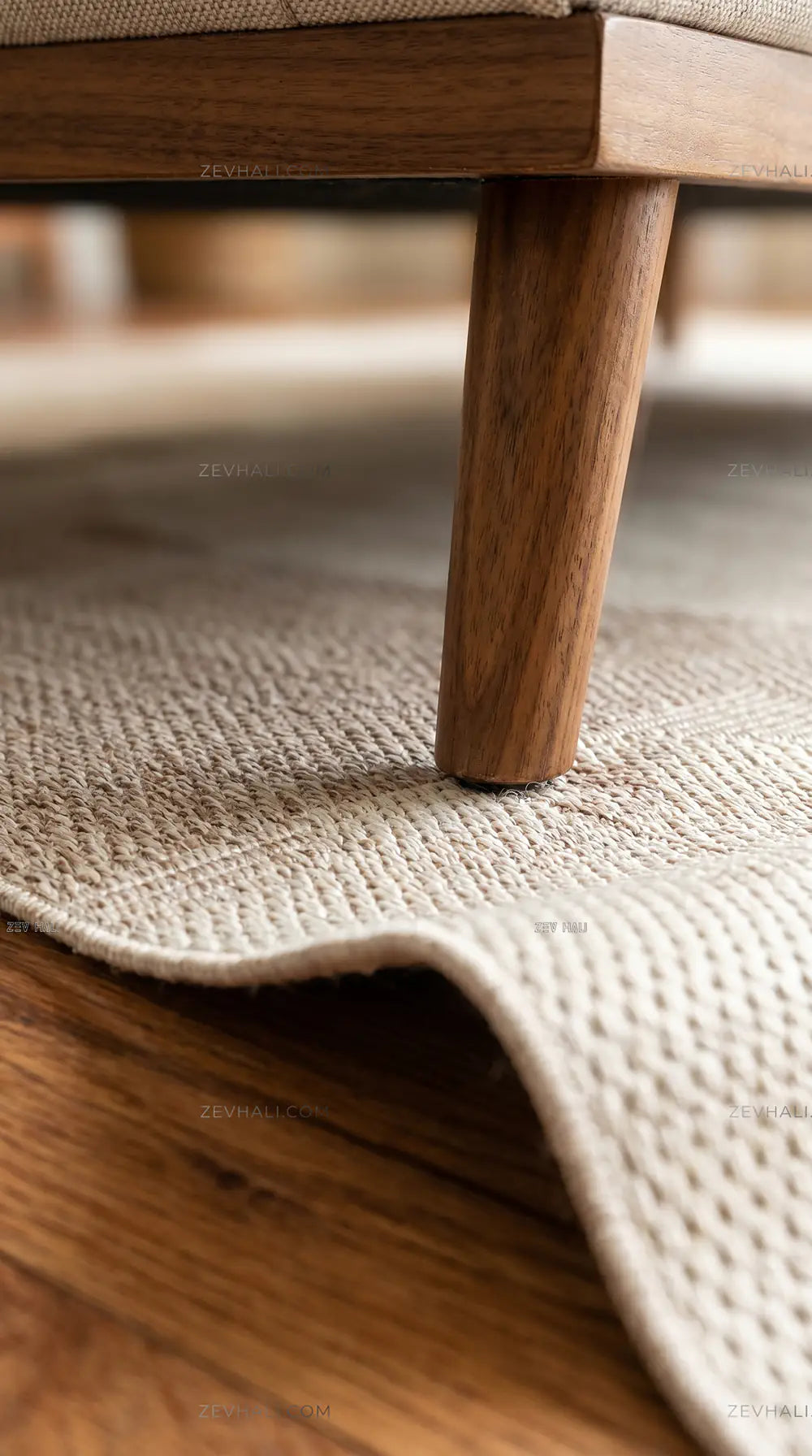 Zev Halı Sisal Modern Geometrik Krem Vizon Sisal Makinede Yıkanabilir Salon Mutfak Halısı ZS02 | Sisal Halı | Zev Halı