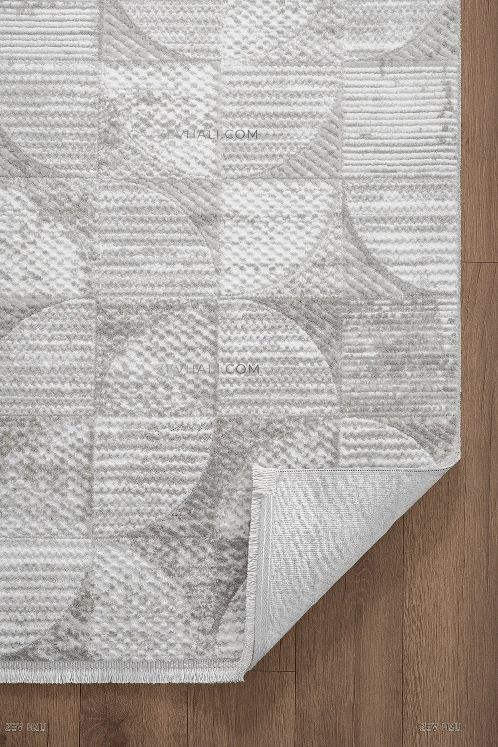 ZEV HALI NATURAL NT10 Gri Modern Geometrik 400 cm Kesim Akrilik Kalın Halı | Akrilik Halı | Zev Halı