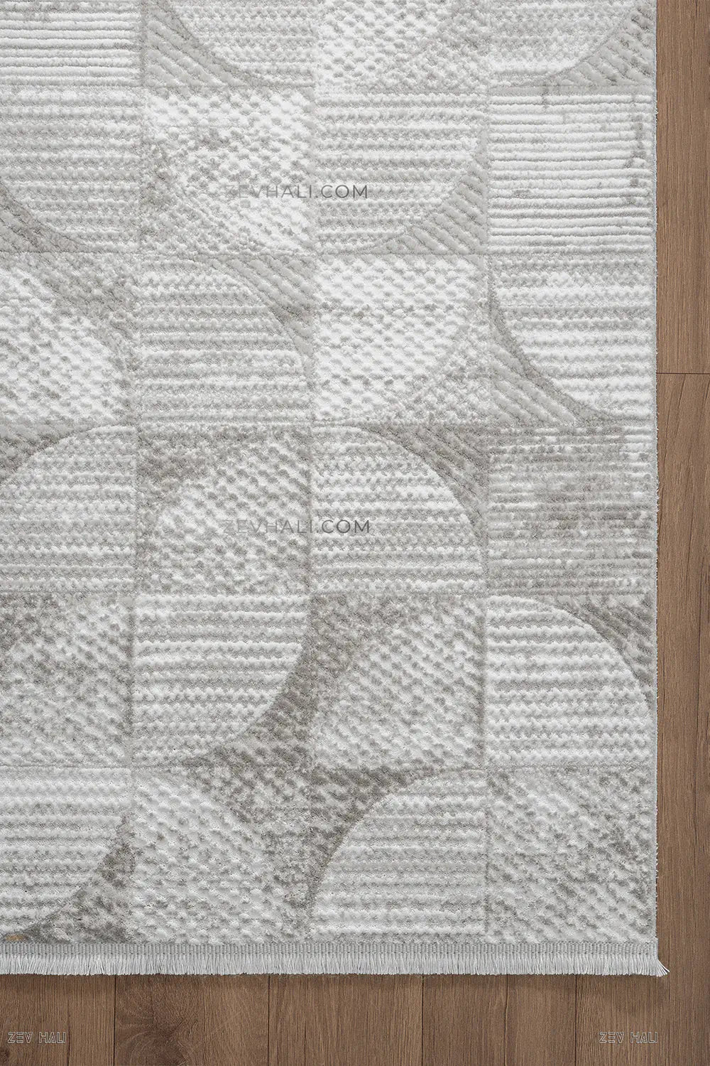 ZEV HALI NATURAL NT10 Gri Modern Geometrik 400 cm Kesim Akrilik Kalın Halı | Akrilik Halı | Zev Halı