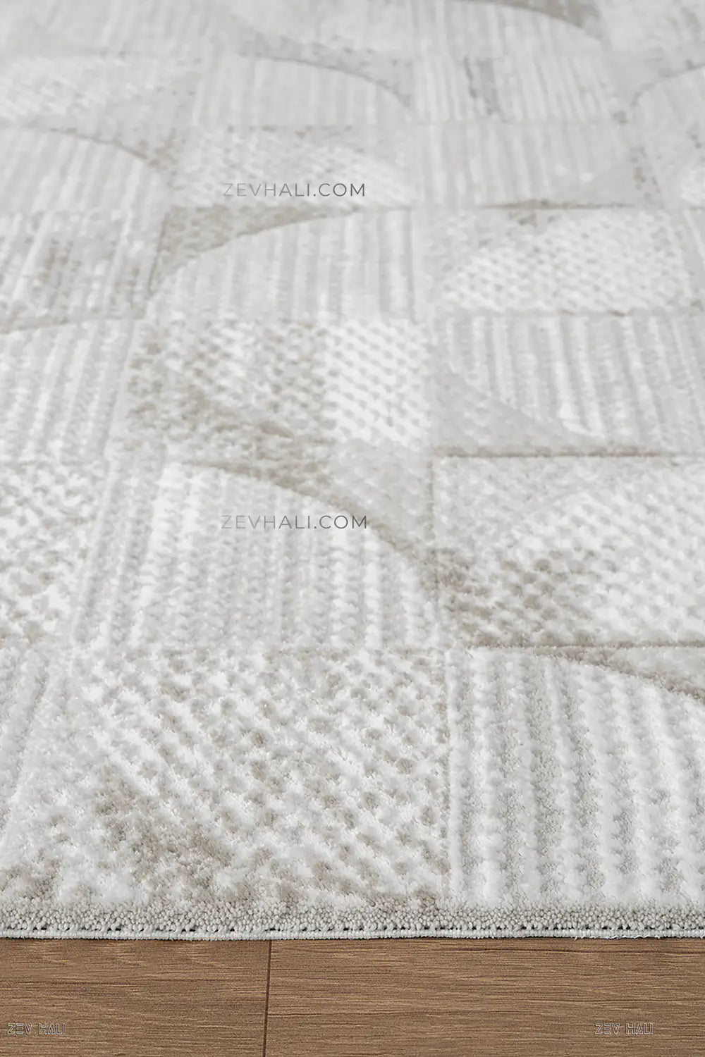 ZEV HALI NATURAL NT10 Gri Modern Geometrik 400 cm Kesim Akrilik Kalın Halı | Akrilik Halı | Zev Halı