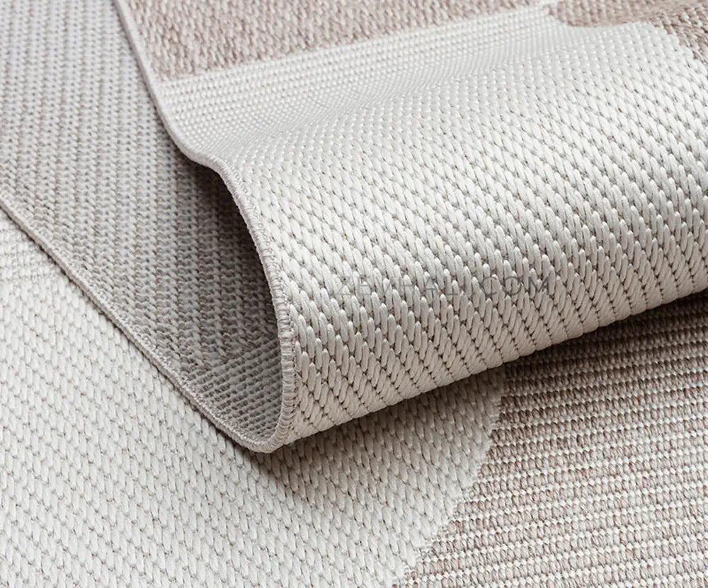 Zev Halı Sisal Modern Geometrik Krem Vizon Sisal Makinede Yıkanabilir Salon Mutfak Halısı ZS02 | Sisal Halı | Zev Halı
