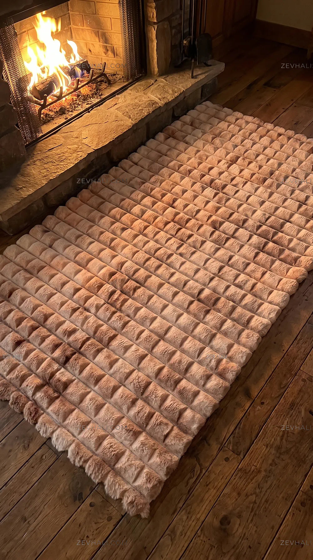 Zev Halı Nerm Batik Vizon Kaymaz Keten Taban Yıkanabilir Tüy Dökmeyen Peluş Halı NR08