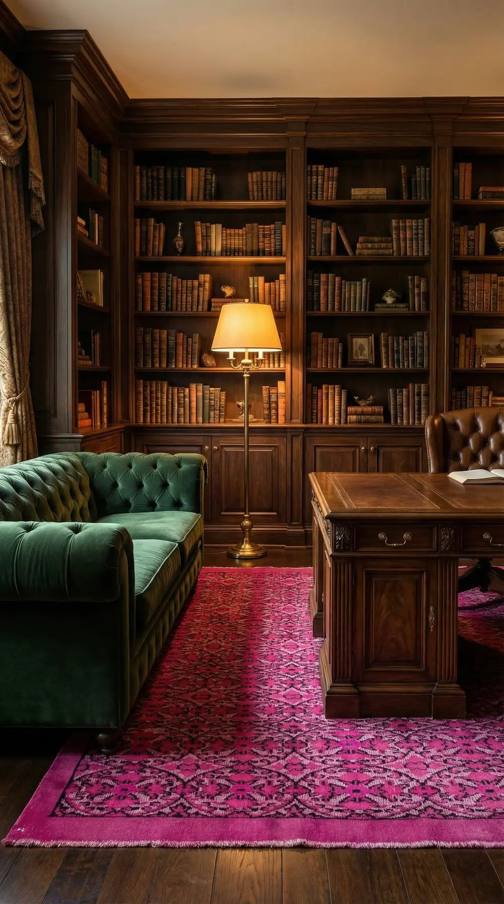 Zev Halı Carved Serisi Geleneksel Geometrik Fuşya El Dokuması Halı 189x295