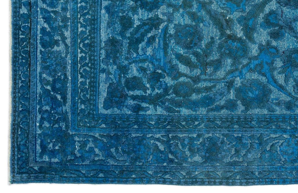 Zev Halı Carved Serisi Geleneksel Barok Desenli Mavi El Dokuması Halı 181x315