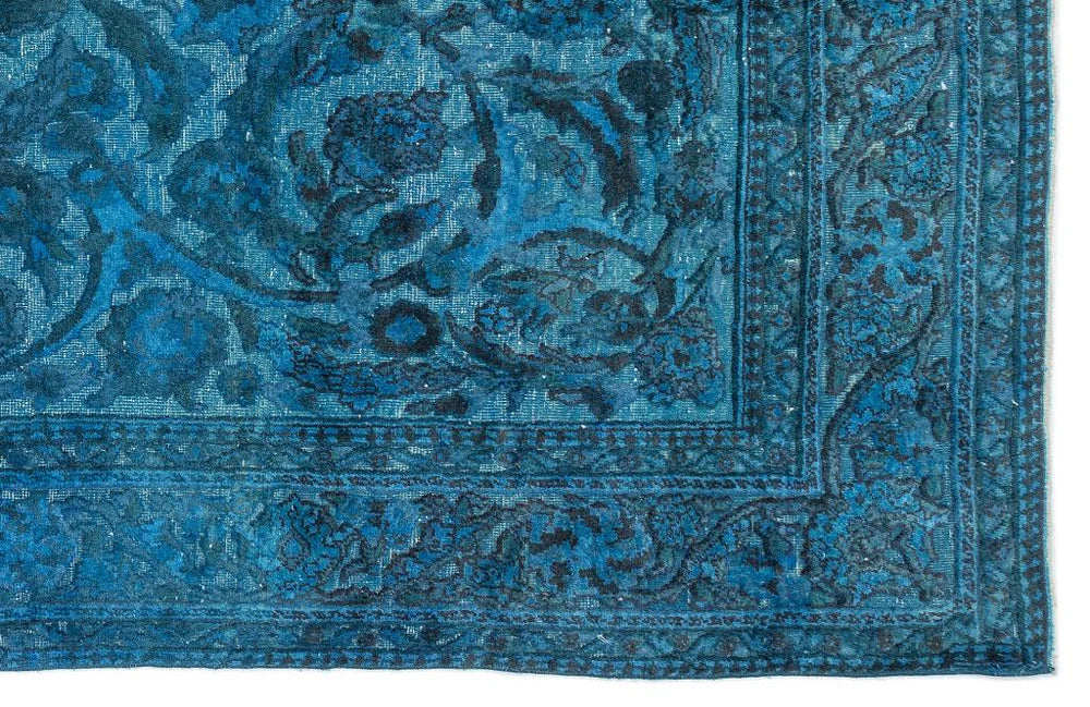 Zev Halı Carved Serisi Geleneksel Barok Desenli Mavi El Dokuması Halı 181x315