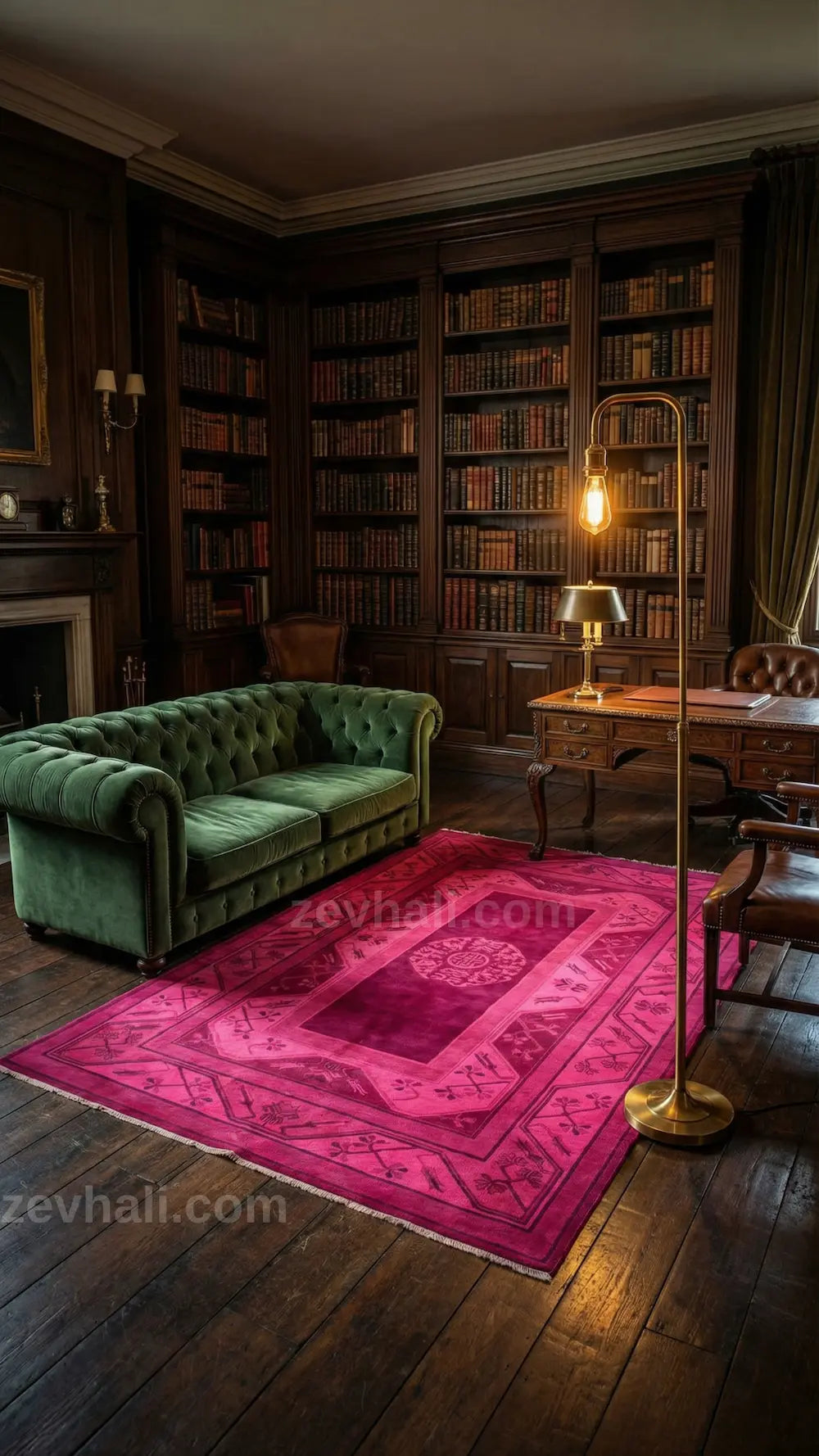 Zev Halı Anadolu Serisi Geleneksel Fuşya El Dokuması Halı 210x313