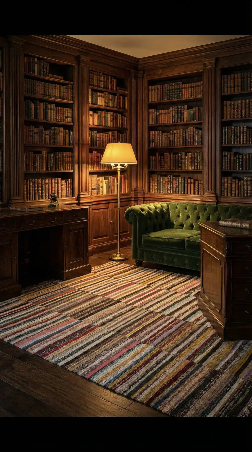 Zev Halı Çaput Kilim Serisi Geleneksel Çizgili El Dokuması Kilim 267x323