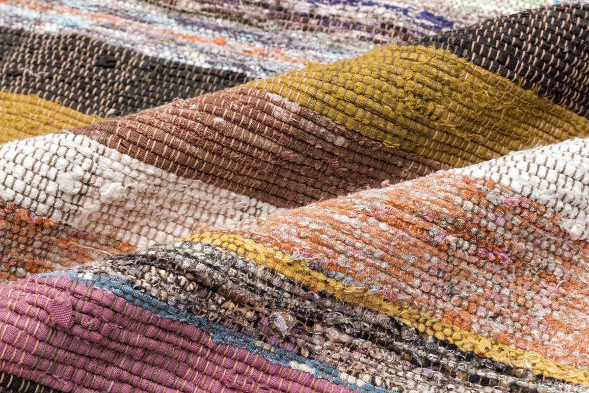 Zev Halı Çaput Kilim Serisi Geleneksel Çizgili El Dokuması Kilim 267x323