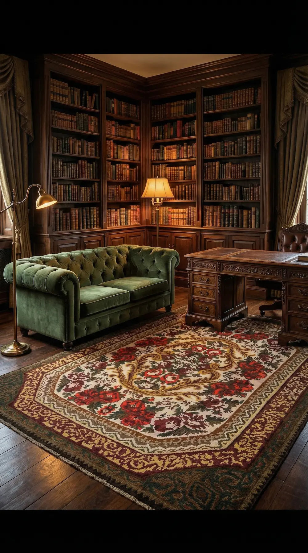 Zev Halı Karabağ Serisi El Dokuması Çiçek Motifli Karabağ Kilimi 214x310